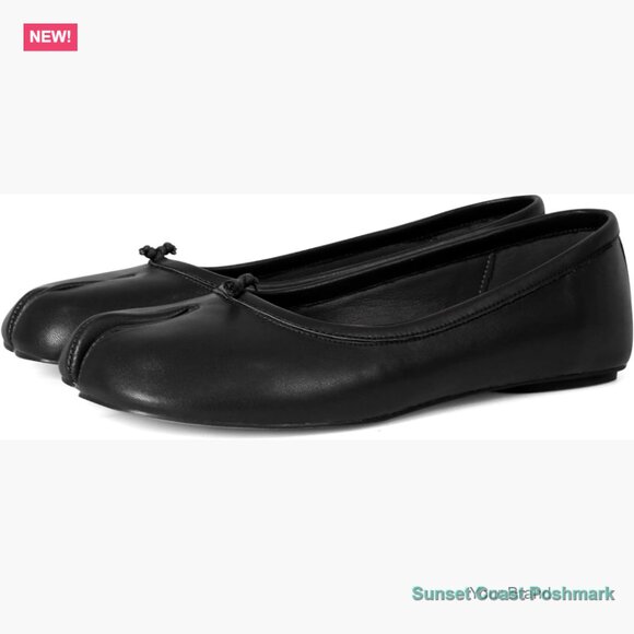 Tabi Ballet Flats Split Toe Faux Leather Comfortable Flats